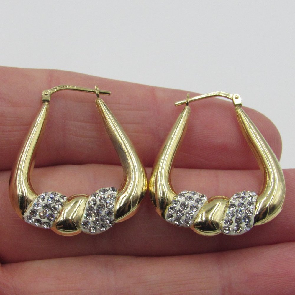 Sterling Silver Large Bright Crystal Earrings - Picture 1 of 6